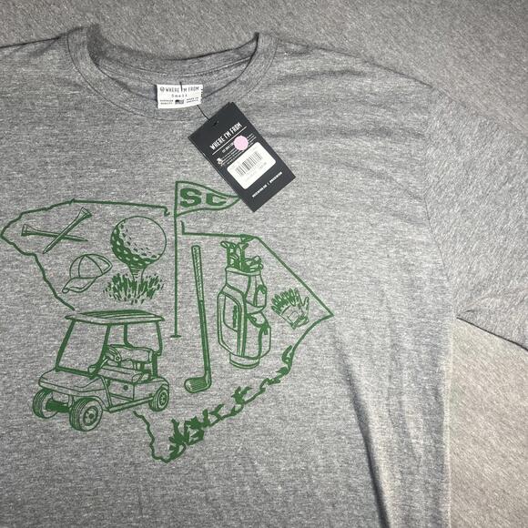 New With Tags Where I'm From Golf Apparel Golf Mix Men’s Small Gray Golf T-Shirt - Picture 1 of 5